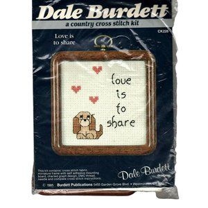 Dale Burdett Country Cross Stitch Kit Love is to Share 1985